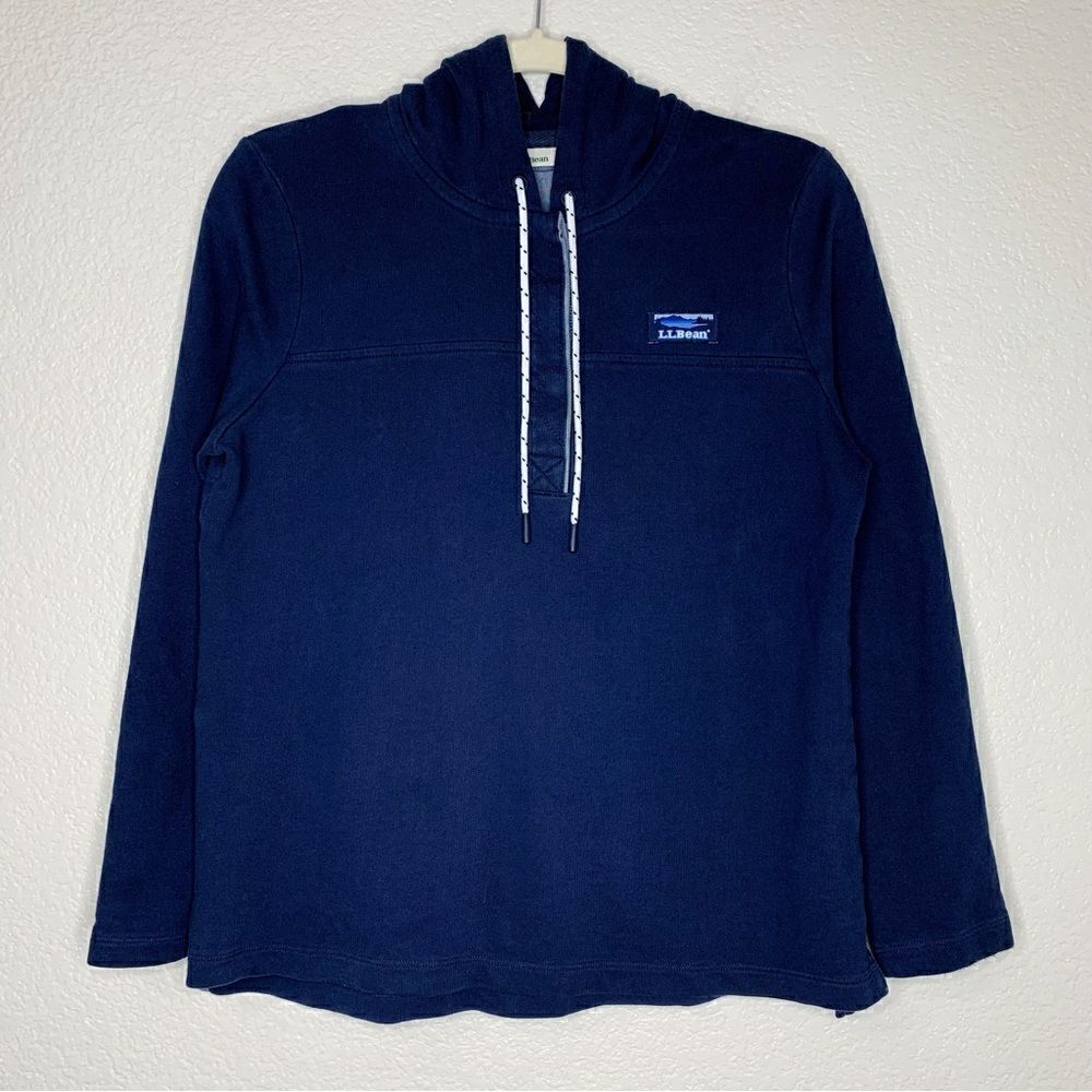 L.L Bean Women’s Outdoors Blue Pullover Hooded Sweatshirt, Sz Small
